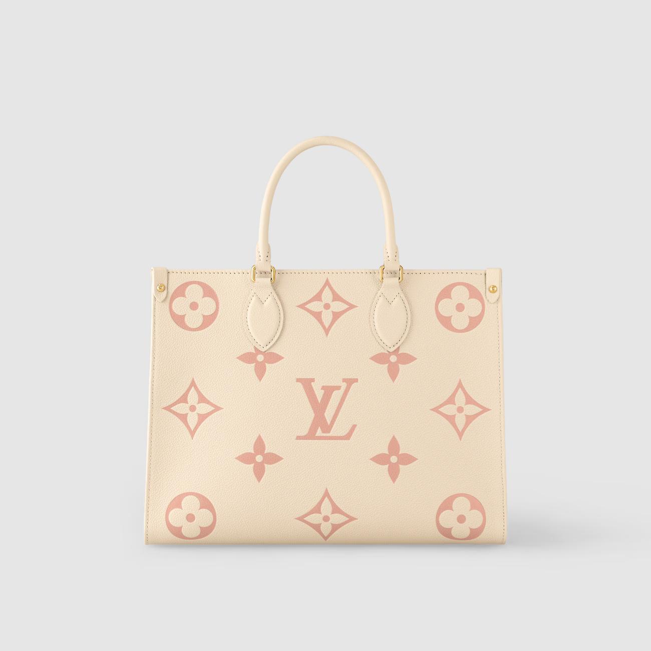 Túi Louis Vuitton OnTheGo MM Da Bicolor Kem Hồng